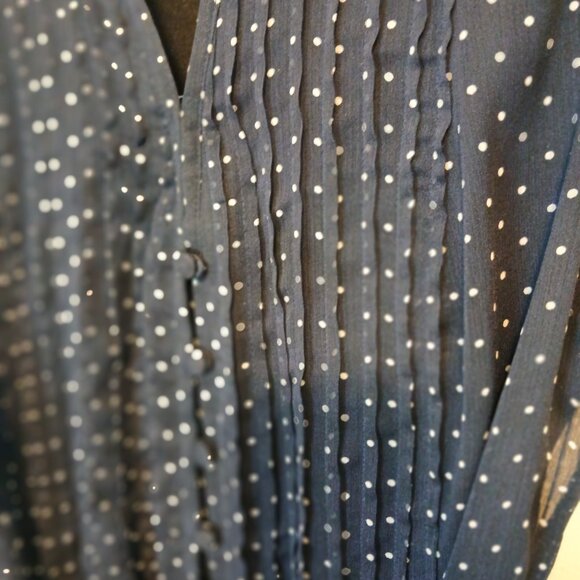 Classy No Brand Navy and White Polka Dot Dress, Size 6 in EUC - Picture 3 of 5